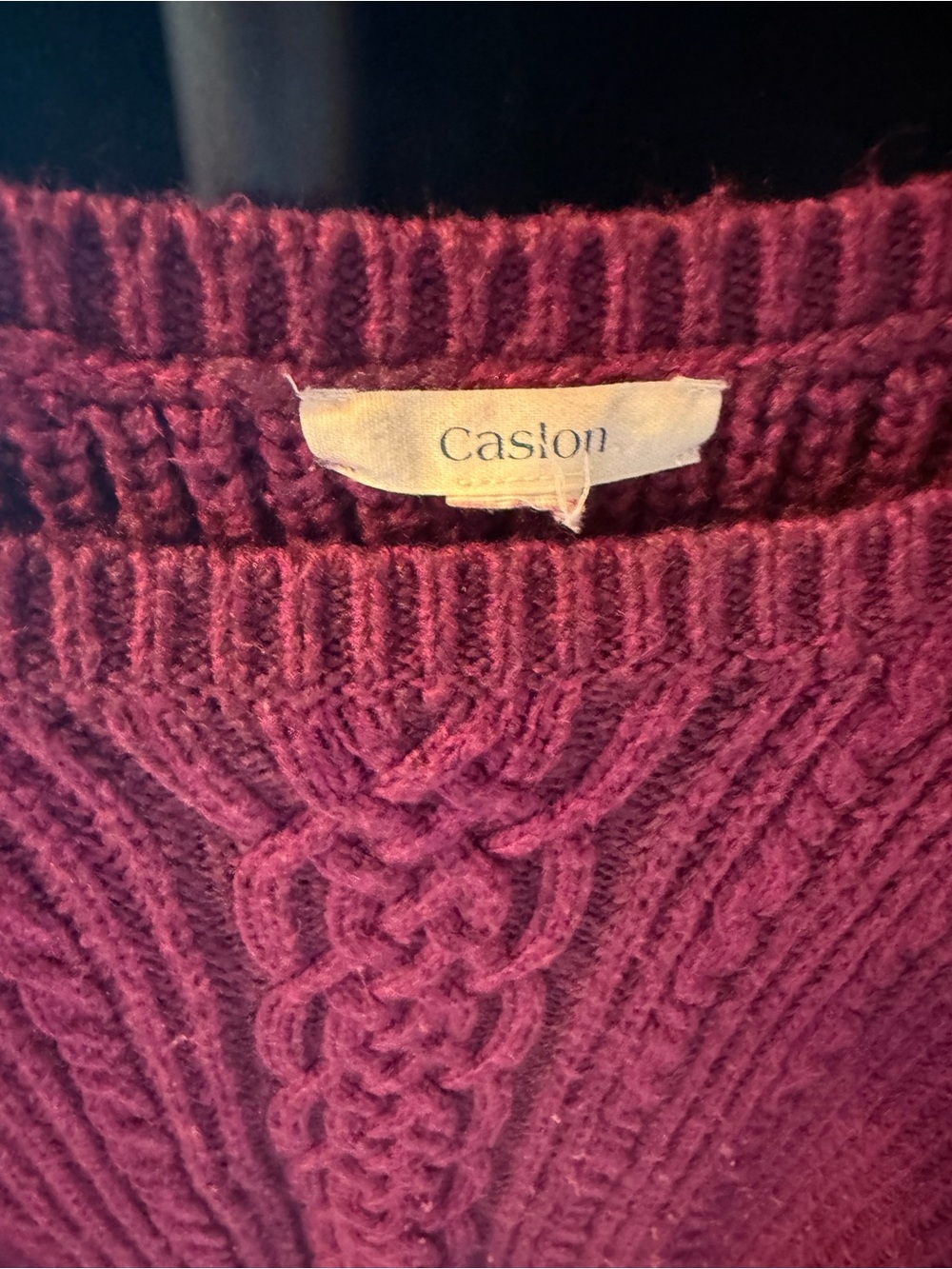 Caslon Purple Cable Knit Wool Blend Crewneck Sweater Size Small / Medium - Picture 2 of 7
